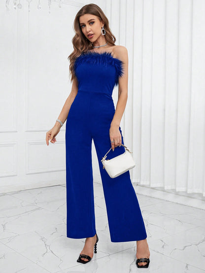 Mireya Jumpsuit met Pluizige Rand