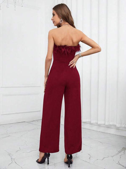 Mireya Jumpsuit met Pluizige Rand