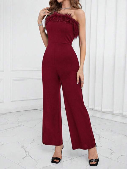 Mireya Jumpsuit met Pluizige Rand