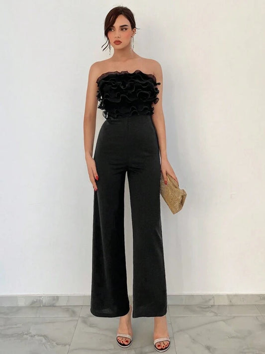 Aloruh Transparante Strapless Jumpsuit