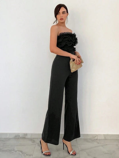 Aloruh Transparante Strapless Jumpsuit