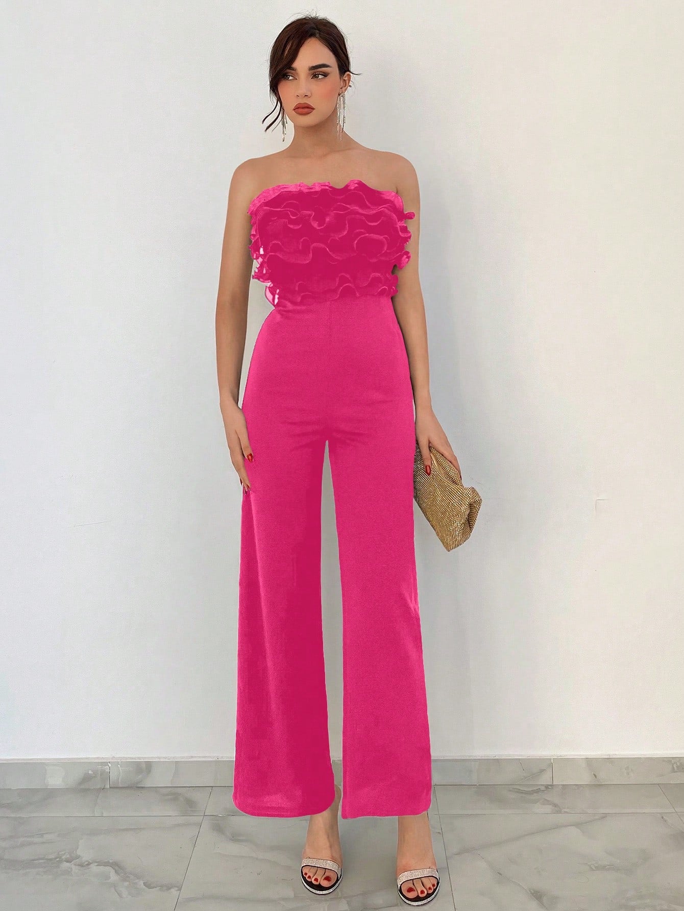 Aloruh Transparante Strapless Jumpsuit