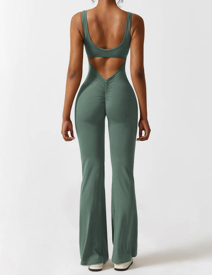 Bella Chic™ | Elegantie V-Back Flared Jumpsuit