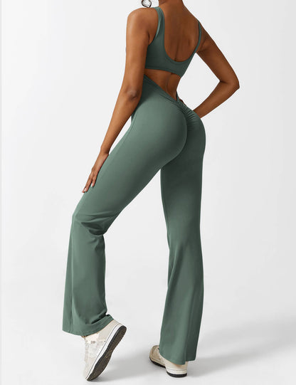 Bella Chic™ | Elegantie V-Back Flared Jumpsuit