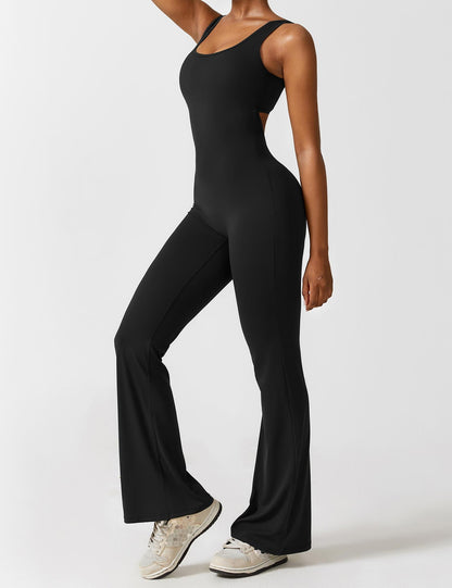 Bella Chic™ | Elegantie V-Back Flared Jumpsuit