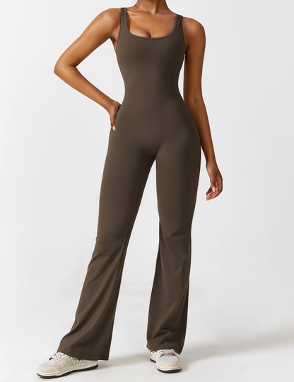 Bella Chic™ | Elegantie V-Back Flared Jumpsuit