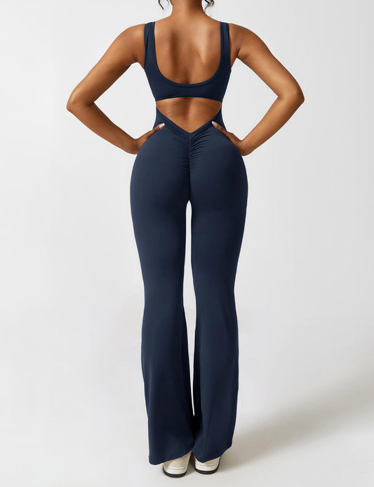 Bella Chic™ | Elegantie V-Back Flared Jumpsuit