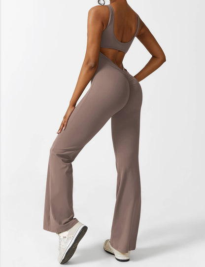 Bella Chic™ | Elegantie V-Back Flared Jumpsuit