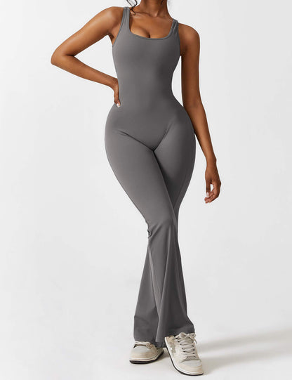 Bella Chic™ | Elegantie V-Back Flared Jumpsuit