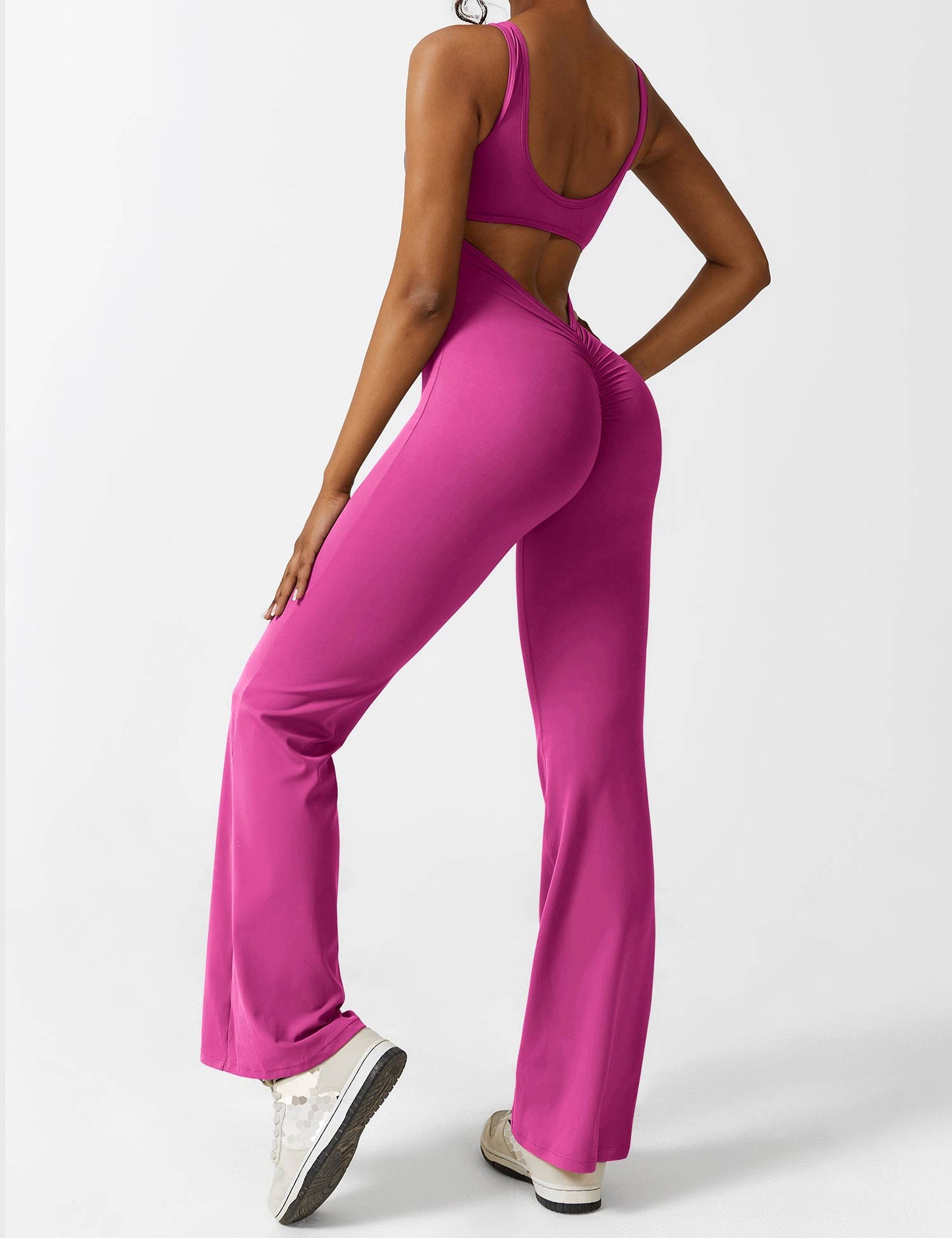 Bella Chic™ | Elegantie V-Back Flared Jumpsuit