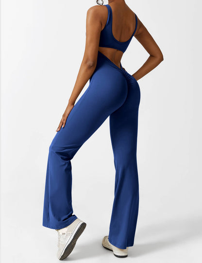 Bella Chic™ | Elegantie V-Back Flared Jumpsuit