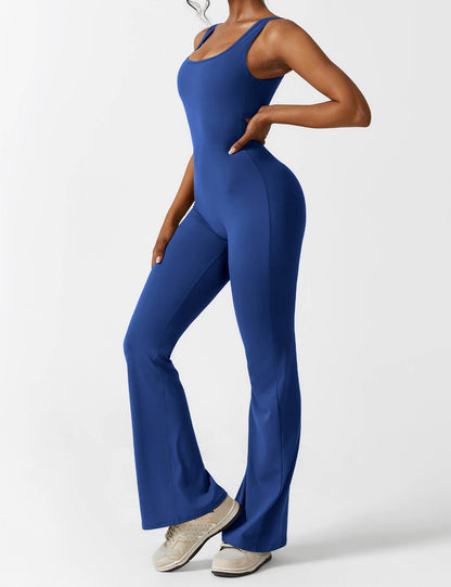 Bella Chic™ | Elegantie V-Back Flared Jumpsuit