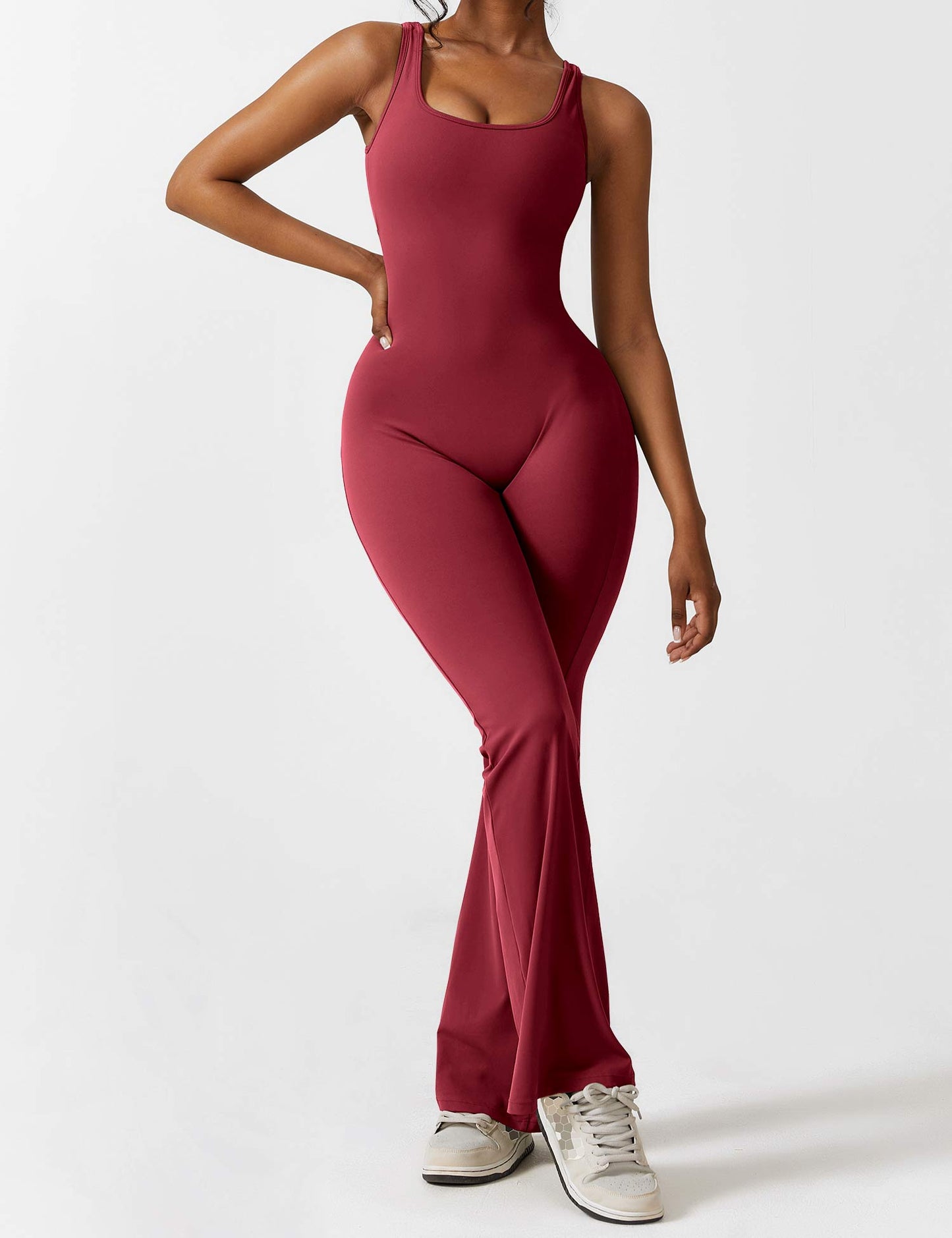 Bella Chic™ | Elegantie V-Back Flared Jumpsuit