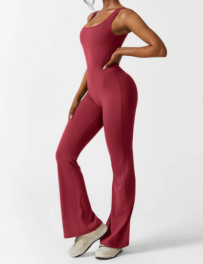 Bella Chic™ | Elegantie V-Back Flared Jumpsuit